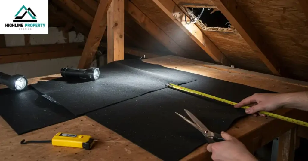 Cut a Felt Patch for reparing roof felt