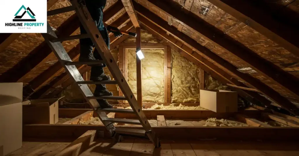 Go Into the Loft or Attic for repairing roof felt